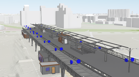 3D-Planung einer Bahnhofsstation der Siemensbahn in Berlin