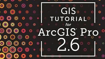 Grafik mit roten und orangefarbenen Punkten als Hintergrund des Textes "GIS Tutorial for ArcGIS Pro 2.6"