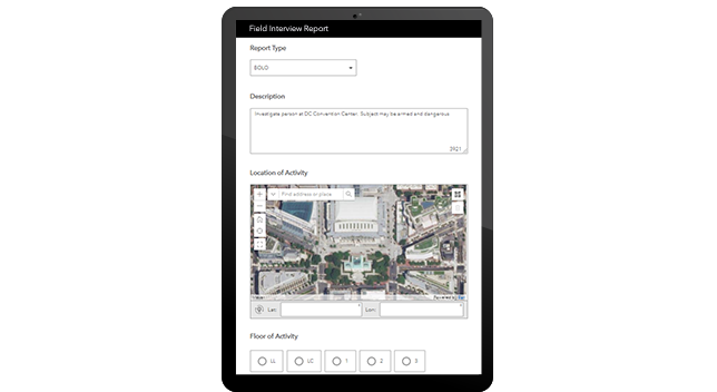 Computer tablet with a map on the screen