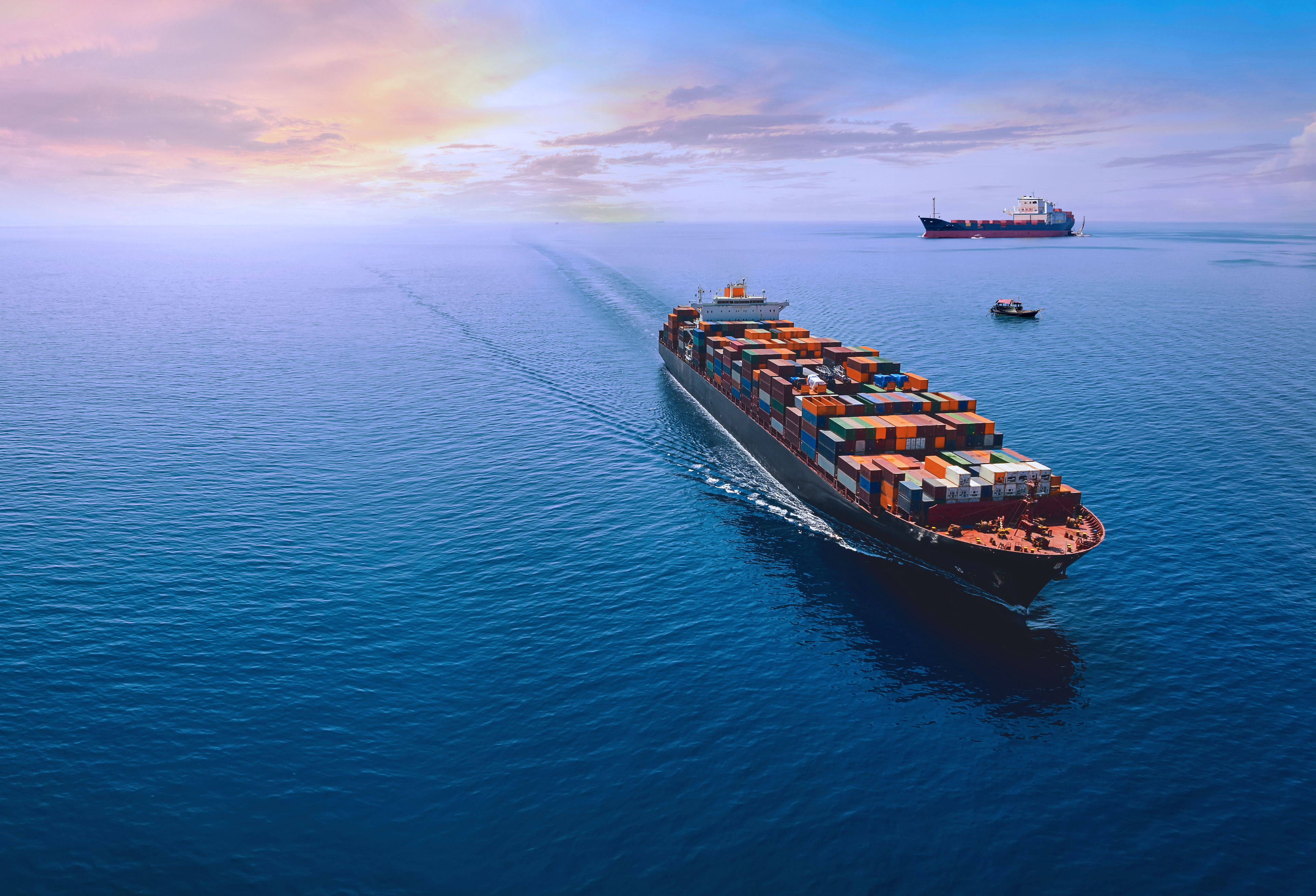 Cargo ship loaded with containers